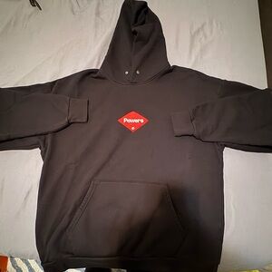 Powers Men's Black Hoodie Cardigan